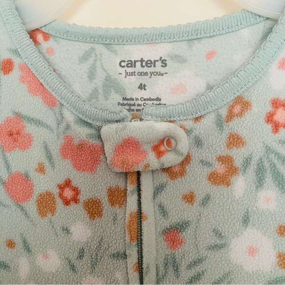 Carter’s size 4 bodysuit pajamas, girls, flannel - Picture 2 of 5